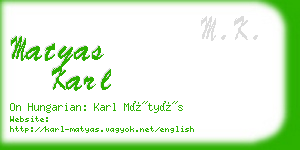matyas karl business card
